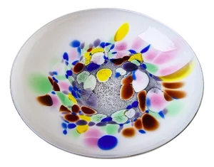 Vintage Glass Bowl in Opal Glass by Hans Jürgen Richartz, 1980s