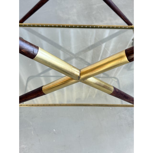 Cesare Lacca Mid-Century Modern Serving Bar Cart with Brass and Wood from Cesare Lacca, Italy, 1950s For Sale - Image 4 of 18