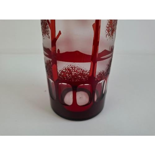 Red Art Deco Ruby Cut Overlay Vase from Egermann, Czechoslovakia, 1920s For Sale - Image 8 of 18