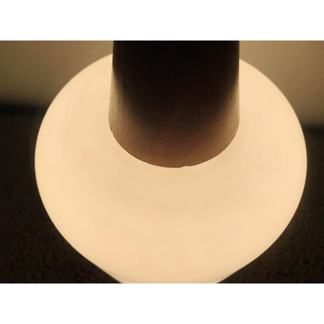 Scandinavian Opaline and Teak Pendant Lamp, 1960s For Sale - Image 14 of 17