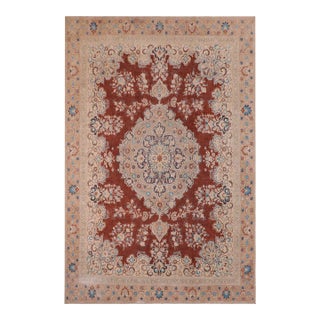 Shabby Chic Vintage Red/Tan Wool Rug - 10'3'' X 13'7'' For Sale