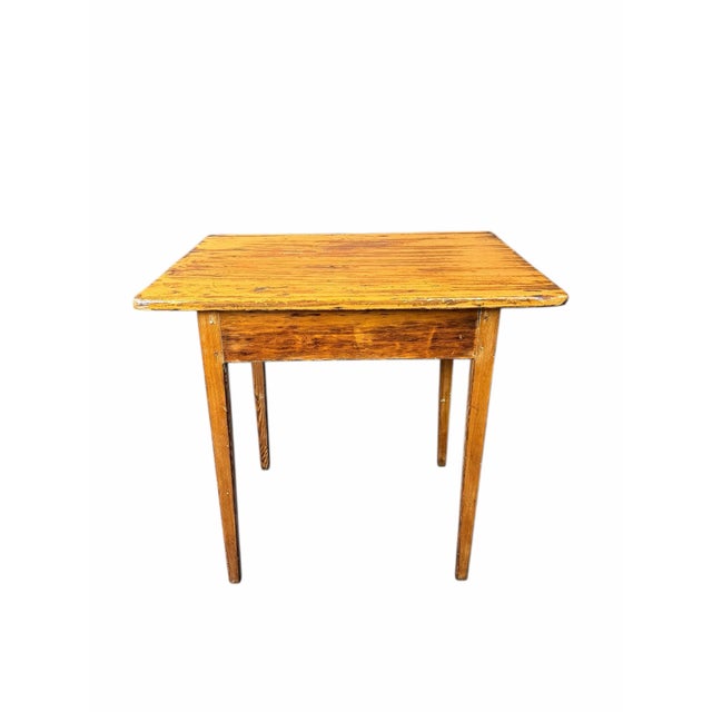 Antique Primitive 1 Drawer Pine Stand For Sale - Image 4 of 8