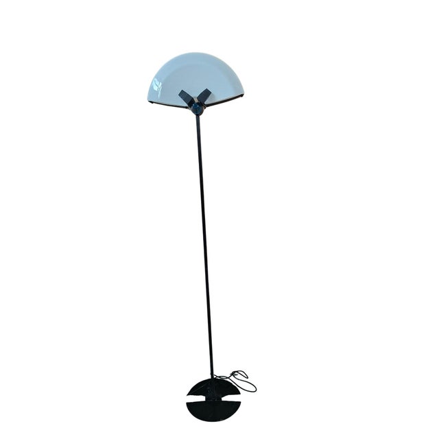 Vintage Industrial Iron and Murano Glass Floor Lamp, 1975 For Sale - Image 12 of 16