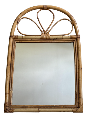French Rattan Mirror, 1960s