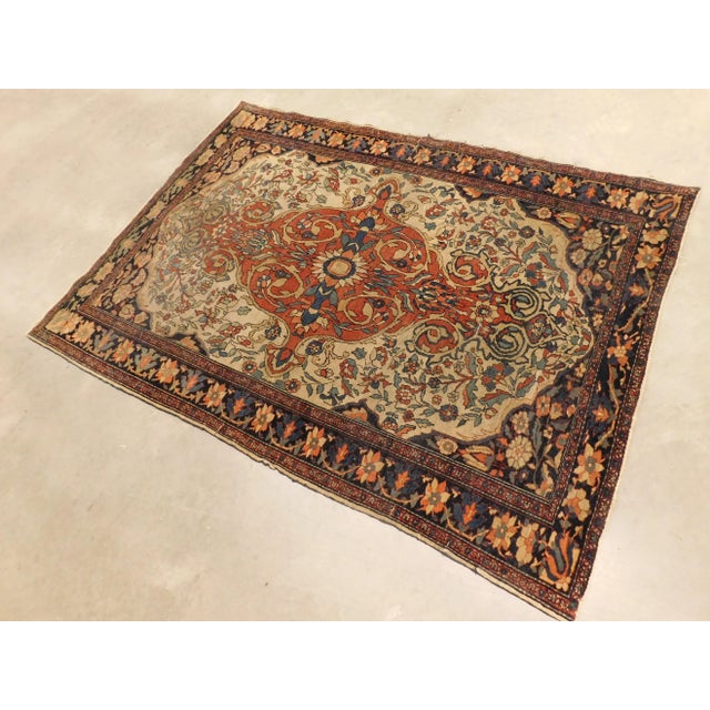 Traditional Antique Persian Sarouk Farahan Rug - 3'6"x 5' For Sale - Image 3 of 13