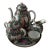 Vintage Porcelain Rose Medallion Coffee Tea Service Set of 6 For Sale
