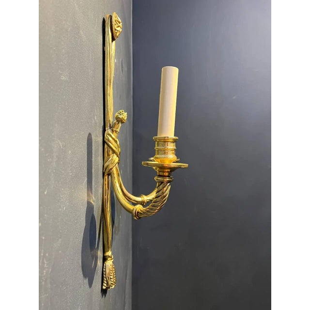 A pair circa 1920's Caldwell gild bronze sconces with double lights. Available 2 pairs, price per pair