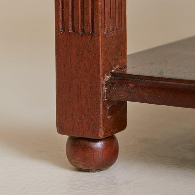French Eastern Rosewood Side Table with Fluted Legs, 1940s For Sale - Image 11 of 11