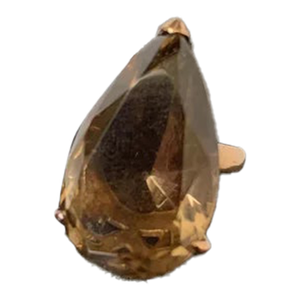 1960s Bold 14k Smoky Quartz Cocktail Ring, Size 5.5