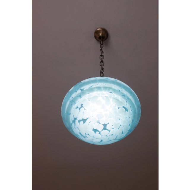 Italian Sea Blue Glass Pendant, 1960s For Sale - Image 11 of 12