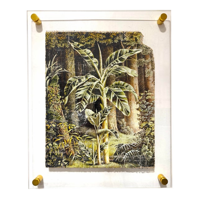 Tropical Jungle — Hand-Executed Textured Wall Art | Acrylic Float Frame For Sale