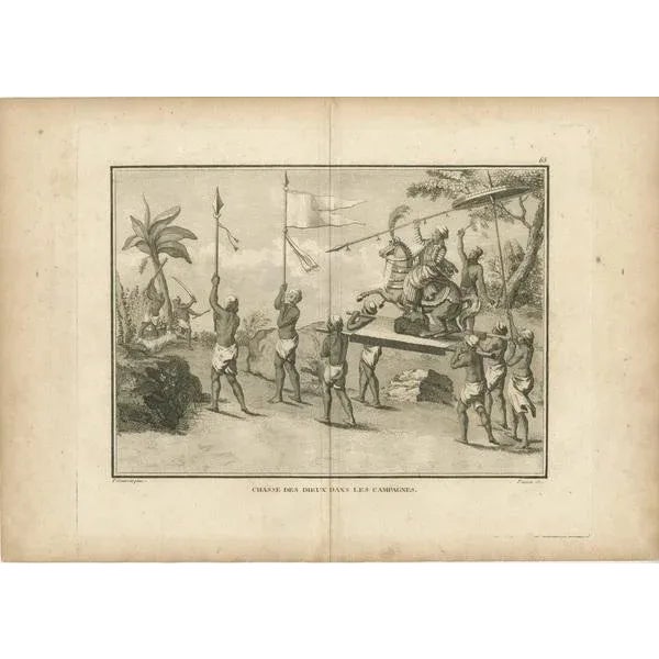 Procession of Deities Through the Countryside – Engraving after Sonnerat, 1806 This detailed antique engraving depicts a...