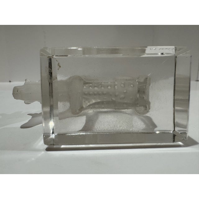 Glass Late 20th Century Lalique France Grazing Deer Fawn Frosted Crystal Figurine Paperweight For Sale - Image 7 of 8