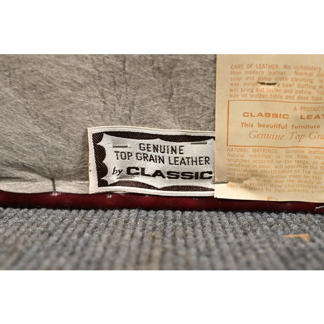 Hancock and Moore Style Vintage Chippendale Tufted Oxblood Leather Camelback Chesterfield Sofa, Circa 1980s For Sale - Image 13 of 14