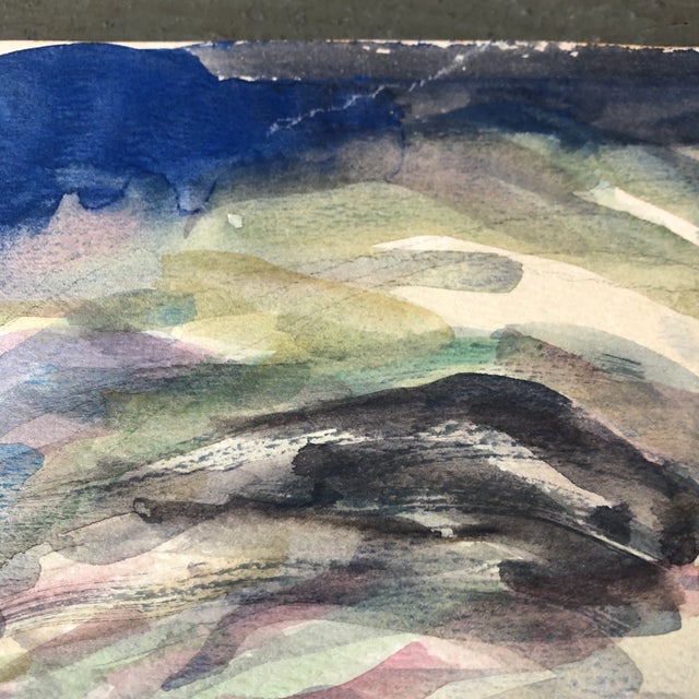 1970’s Vintage Original Female Portrait Watercolor Painting Signed For Sale - Image 4 of 6