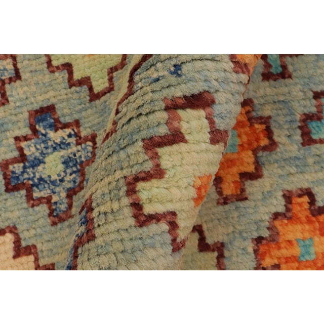 Blue Modern Balochi Blue/Red Wool Rug - 4'9''x8'0'' For Sale - Image 8 of 11