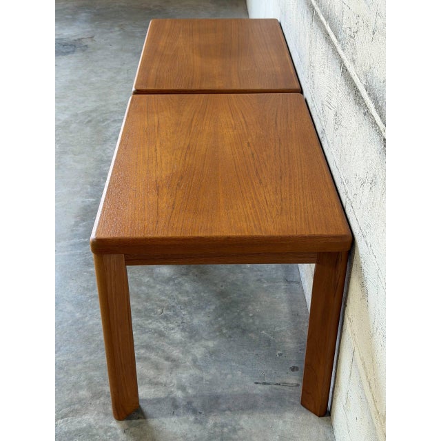 VSM Rectangular Side Tables Set of 2 Solid Teak Danish Mid-Century Modern 1960s For Sale - Image 4 of 12