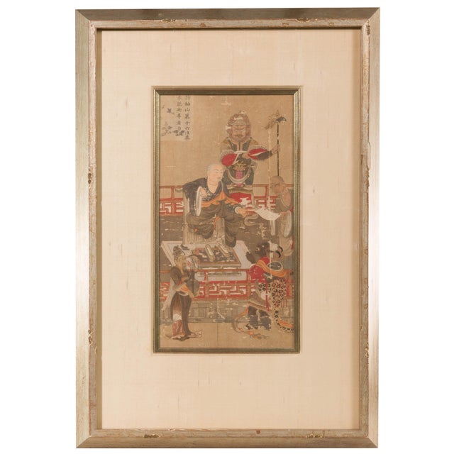 Late 19th Century Antique Japanese Buddhist Framed Collotype Prints- a Set of 3 For Sale - Image 5 of 13