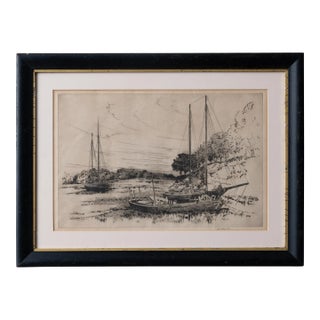 Leon Foster Jones - New York Coastal Etching, C.1925 For Sale