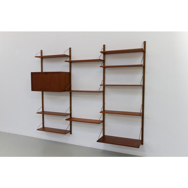 Mid-Century Modern Danish Modern 3-Bay Modular Teak Wall Unit by Poul Cadovius for Cado, 1960s For Sale - Image 3 of 18