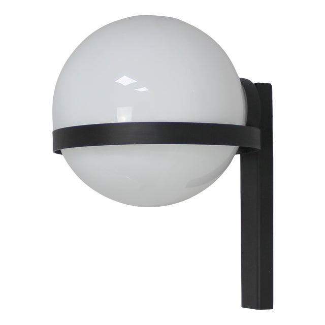 Vintage Wall Lamp in Metal and Glass, 1960s For Sale