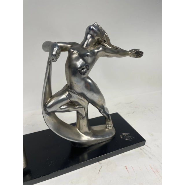 Liberty Clock with Metal Sculpture, 1920s For Sale - Image 4 of 13