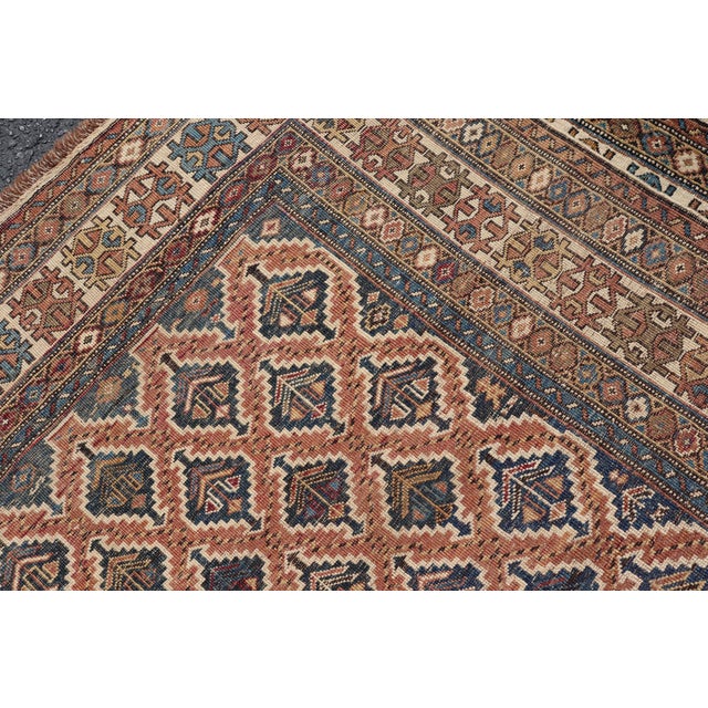 Antique Caucasian Shirvan Rug With Geometric Lattice Tribal Design Pattern For Sale - Image 14 of 14