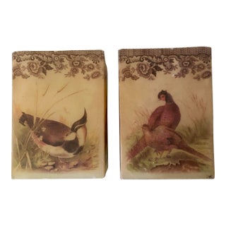 Spode Woodland Wax Hurricane Candle Holders - Pair For Sale