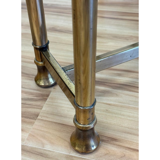 Vintage Smoked Glass and Brass Table For Sale - Image 12 of 12