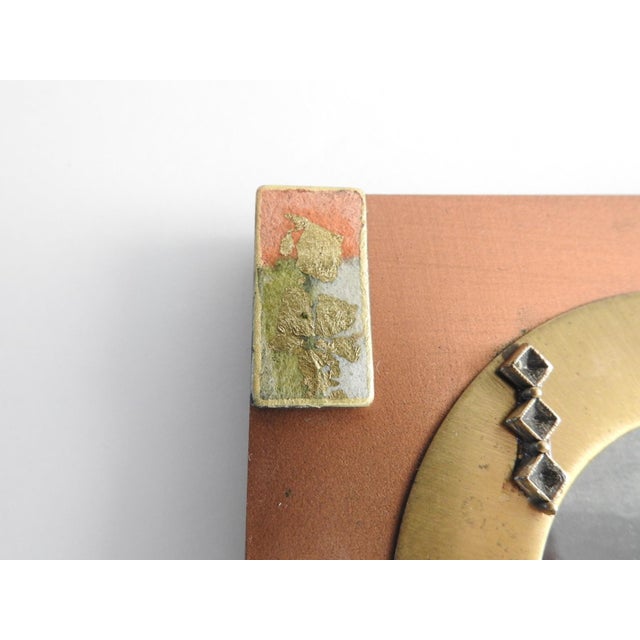 Bronze Postmodern Memphis Style Mixed Media Resin & Brass Picture Frame by Jill Schwartz 1990s For Sale - Image 8 of 11