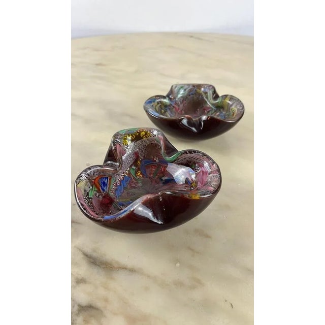 Variegated Murano Glass Ashtrays, 1970s, Set of 2 For Sale - Image 12 of 13