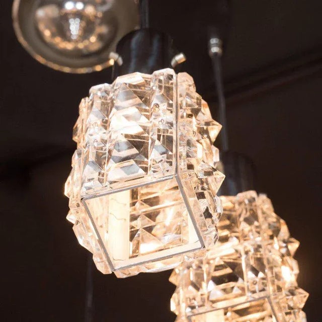 Metal Mid-Century Modern Five Pendant Fixture by J.T. Kalmar For Sale - Image 7 of 8