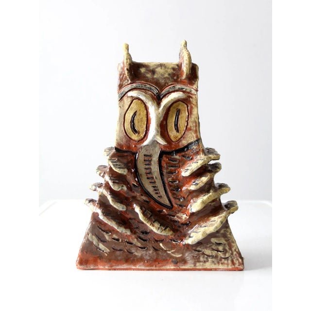 Vintage Clare Holmberg Studio Pottery Owl Jar For Sale - Image 13 of 13