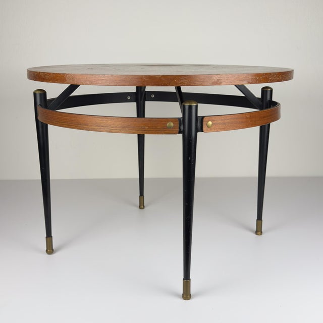 Vintage Italian Metal and Teak Coffee Table by Silvio Cavatorta, 1950s For Sale - Image 18 of 18