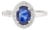 Oval Cut Sapphire Halo Engagement Ring With Natural Diamonds Size 5 For Sale