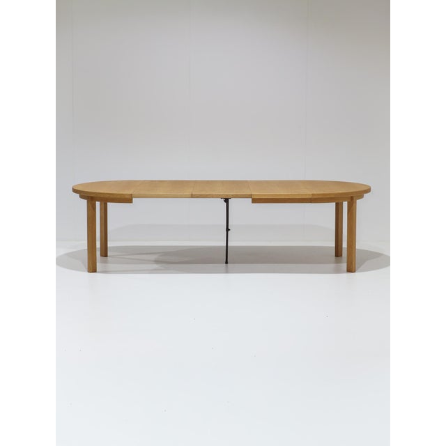 Extendable Round Dining Table in Oak by Sorø, Denmark, 1960s For Sale - Image 4 of 15