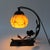 Art Deco Glass Ball and Steel Base Table Lamp For Sale - Image 10 of 15