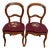 Pair Antique C1880 Victorian Walnut Side Chairs Needlepoint French Polished For Sale