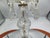 Vintage 70s glass candlestick with crystals, dimensions: height 24.6 cm, diameter 11 cm.