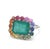 Natural 5.96 cts Zambian emerald & 1.46 cts rainbow sapphire ring in 18k gold For Sale - Image 14 of 18