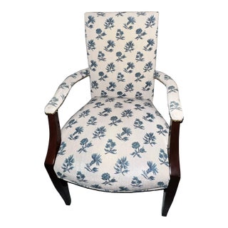 Custom Wooden Frame Upholstered Arm Chair For Sale