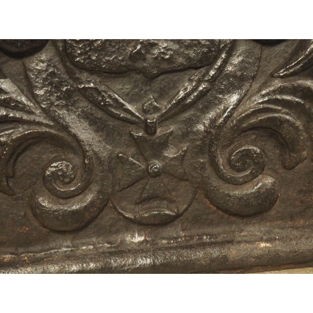 Small 19th Century French Royal Coat of Arms Cast Iron Fireback For Sale - Image 9 of 16