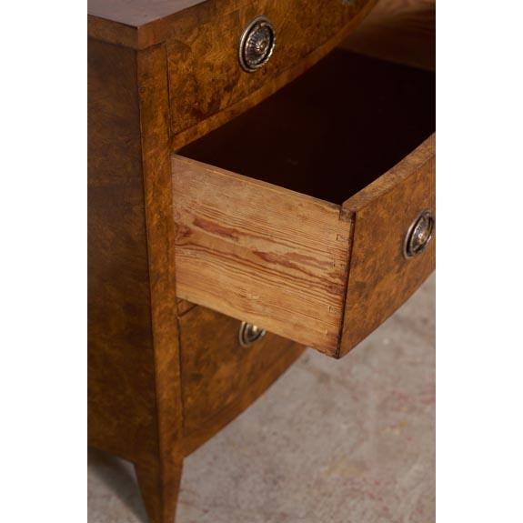 19th Century 19th Century English Burl Veneered 3-Drawer Chest With Ring Pulls For Sale - Image 5 of 11