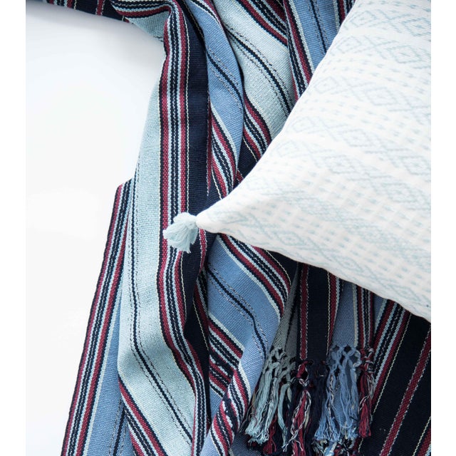 Guatemalan Indigo Striped Blanket Chairish