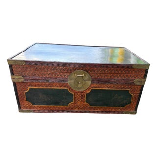 Late 20th Century Maitland-Smith Chinoiserie Bamboo Chest For Sale