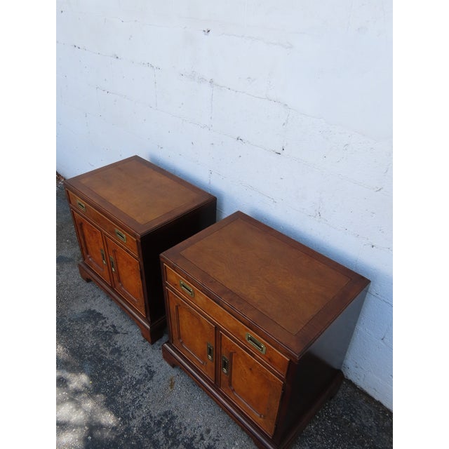 Century Hollywood Regency Nightstands End Bedside Tables a Pair 6363 For Sale - Image 12 of 17