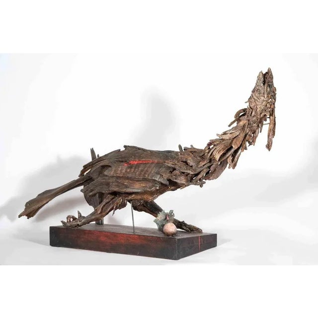 Intense Sculpture, in Excellent condition, created in wood by Sculptor Lorenzo Servalli to enlighten, in the year 2000,...