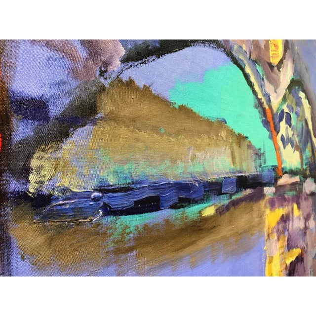 Blue Sailing Boat, Abstract and Colorful, Oil Painting on Canvas, Sailboat, Blue Sky, 2012 For Sale - Image 8 of 9