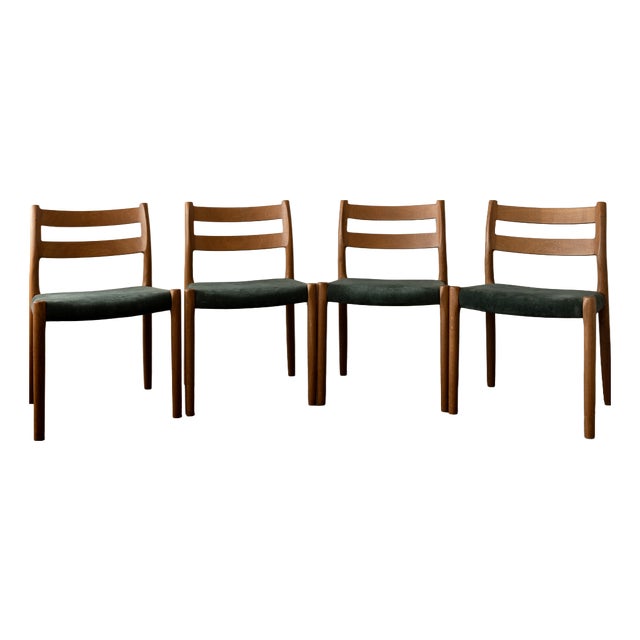 Vintage Danish Model 84 Dining Chairs in Oak by Niels Otto Møller for J.L. Møllers Møbelfabrik, 1960s, Set of 4 For Sale