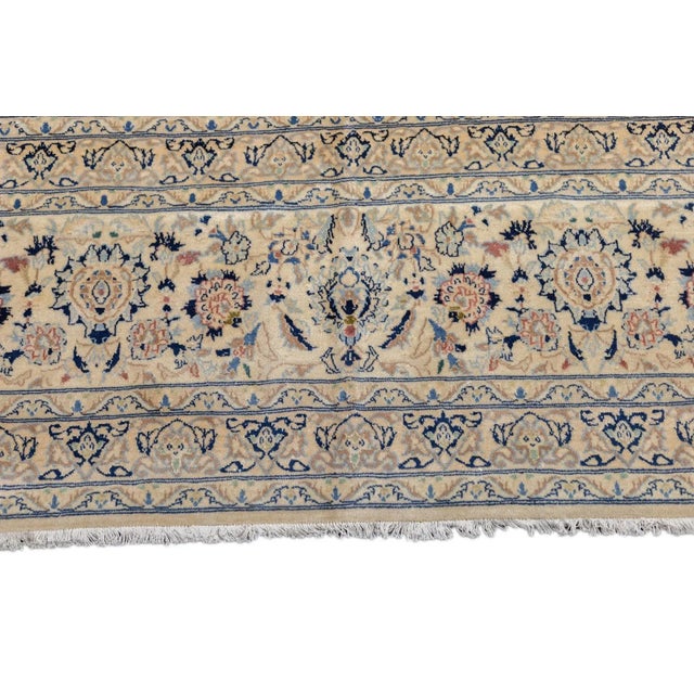 Ivory Extremely Fine Persian Habibian Wool and Silk Rug 10'10'' X 16'5'' For Sale - Image 8 of 12